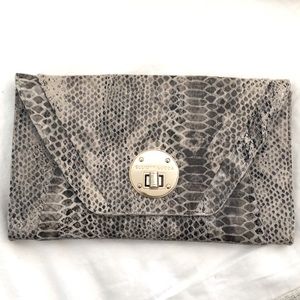 Faux python clutch purse